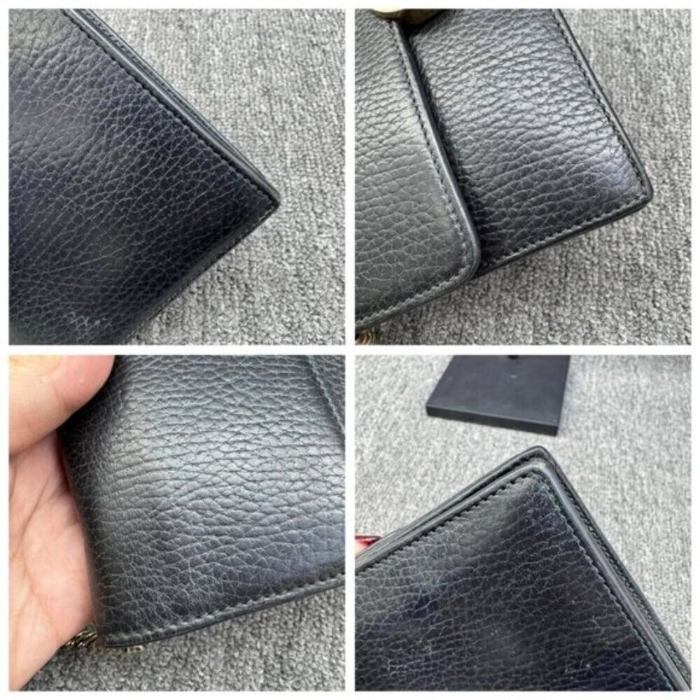 Authentic Gucci Soho Chain Crossbody Bag Black Pebbled Leather GG Logo LuxuryBag - Picture 8 of 16